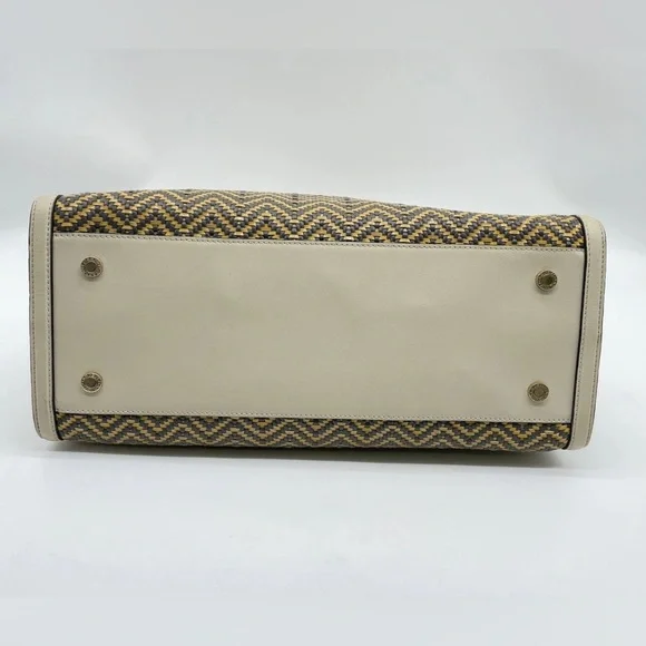 Auth Bvlgari Isabella Rossellini Leather White x Multicolor Handbag - Picture 4 of 16